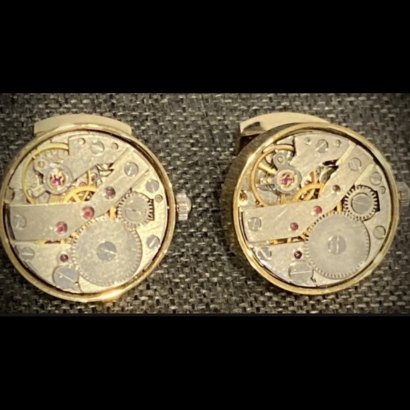 Astounding Cufflinks Working Watch Movement Cuff Links Men Pair (2) Two